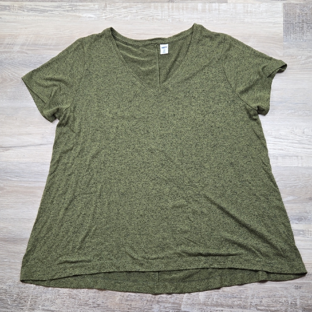 Old Navy 1X Women's Knit Tee Top Olive Soft Luxe Tunic